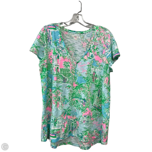 Top Short Sleeve Designer By Lilly Pulitzer In Multi-colored, Size: L