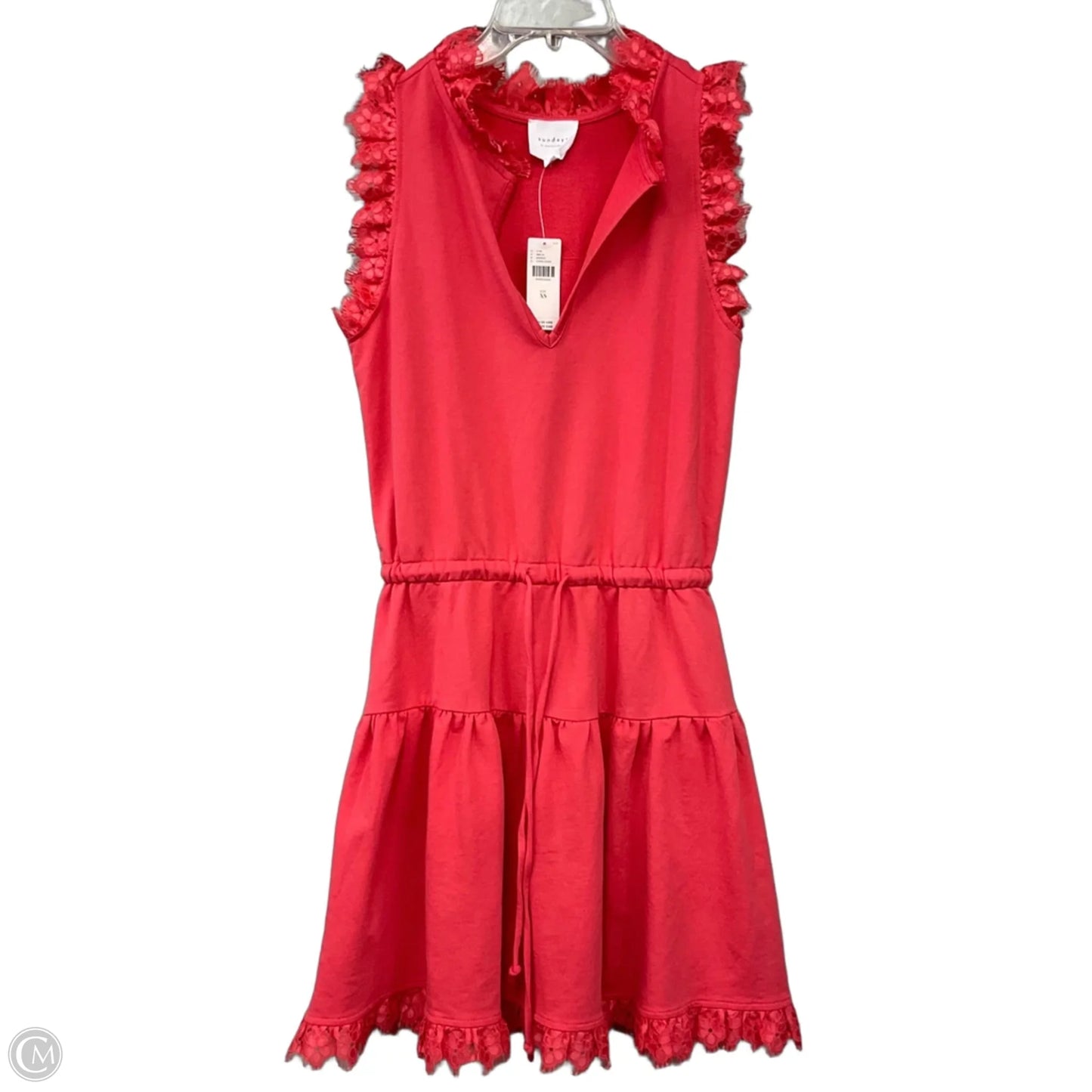 Dress Casual Short By Anthropologie In Coral, Size: Xs