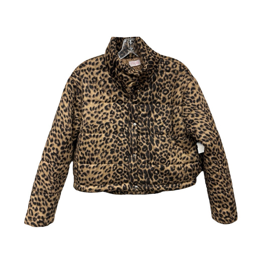 Coat Puffer & Quilted By Pink Lily In Leopard Print, Size: M