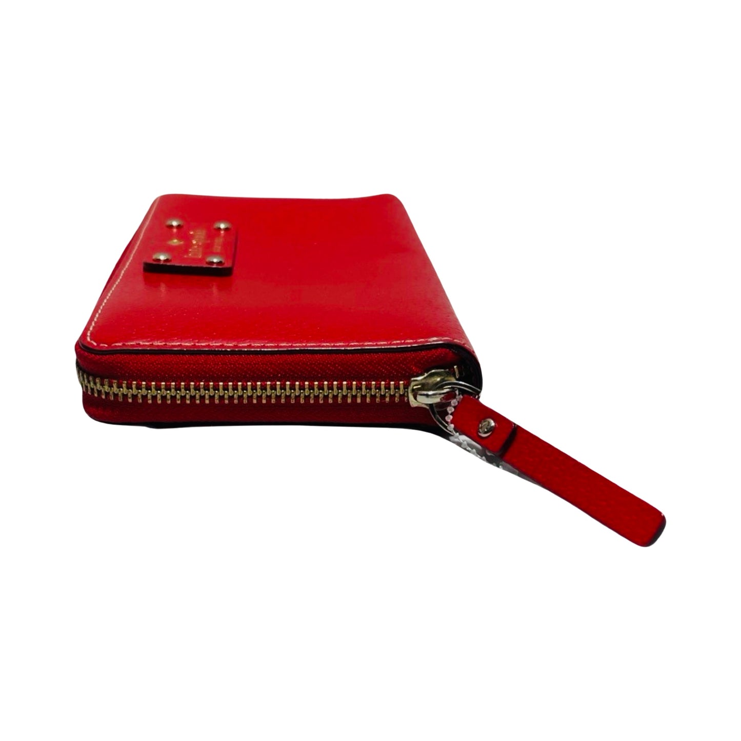 Continental Leather Zip Around Red Wallet Designer By Kate Spade  Size: Large