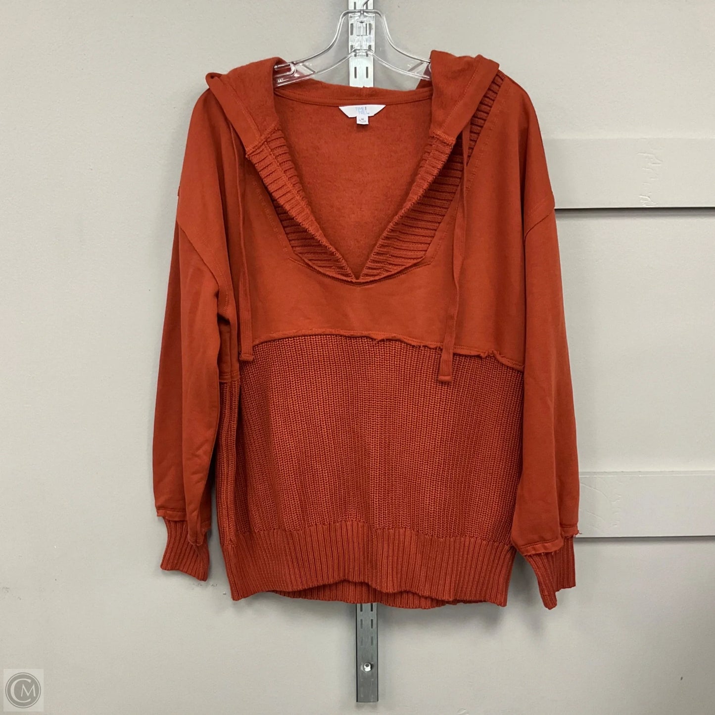 Sweatshirt Hoodie By Time And Tru In Orange, Size: M