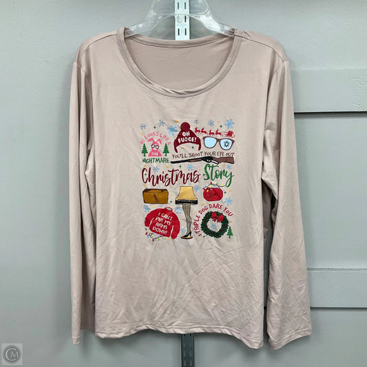 Top Long Sleeve By Clothes Mentor In Cream, Size: Xxl