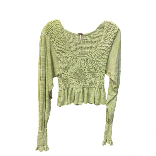 Top Long Sleeve By Free People In Green, Size: S