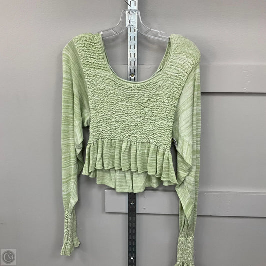 Top Long Sleeve By Free People In Green, Size: S