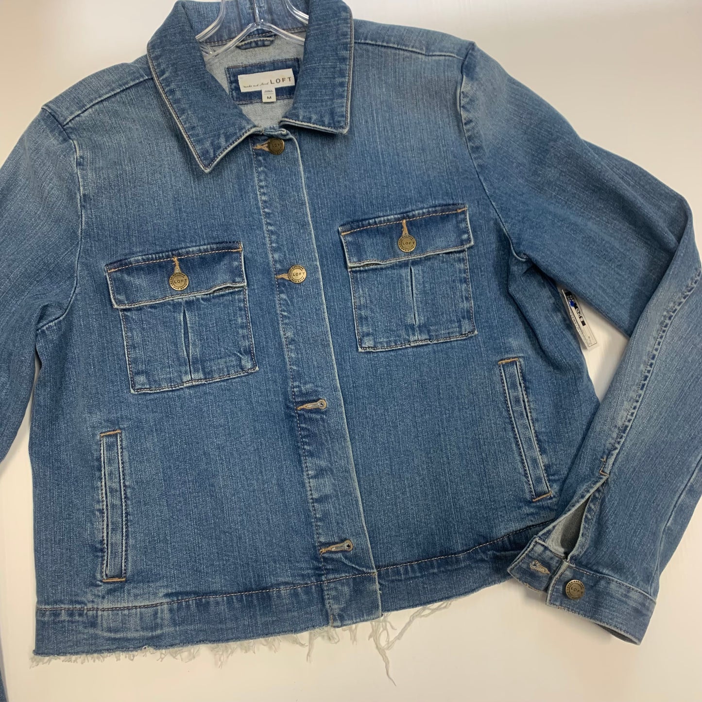 Jacket Denim By Loft In Blue Denim, Size: M