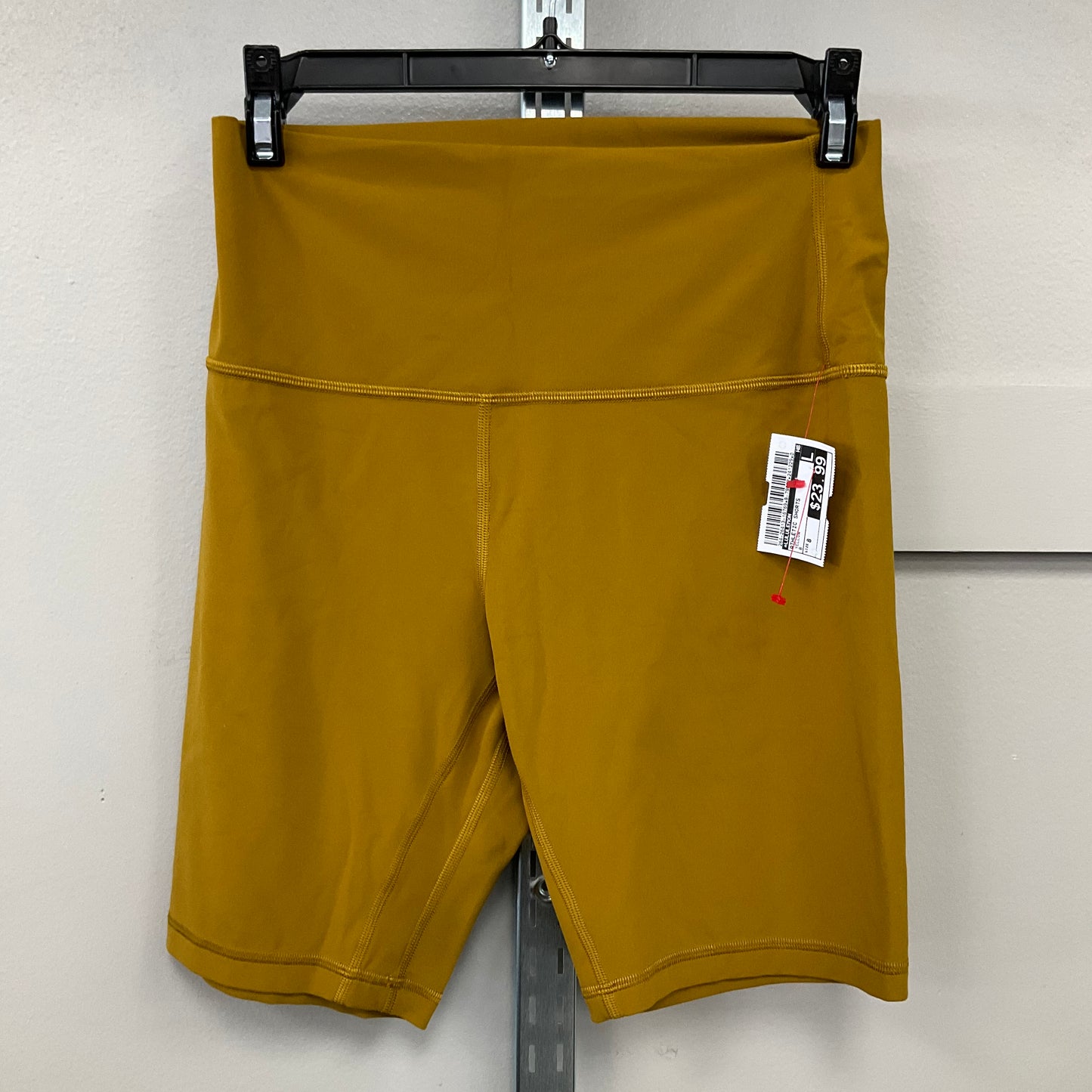 Athletic Shorts By Lululemon In Mustard, Size: 8