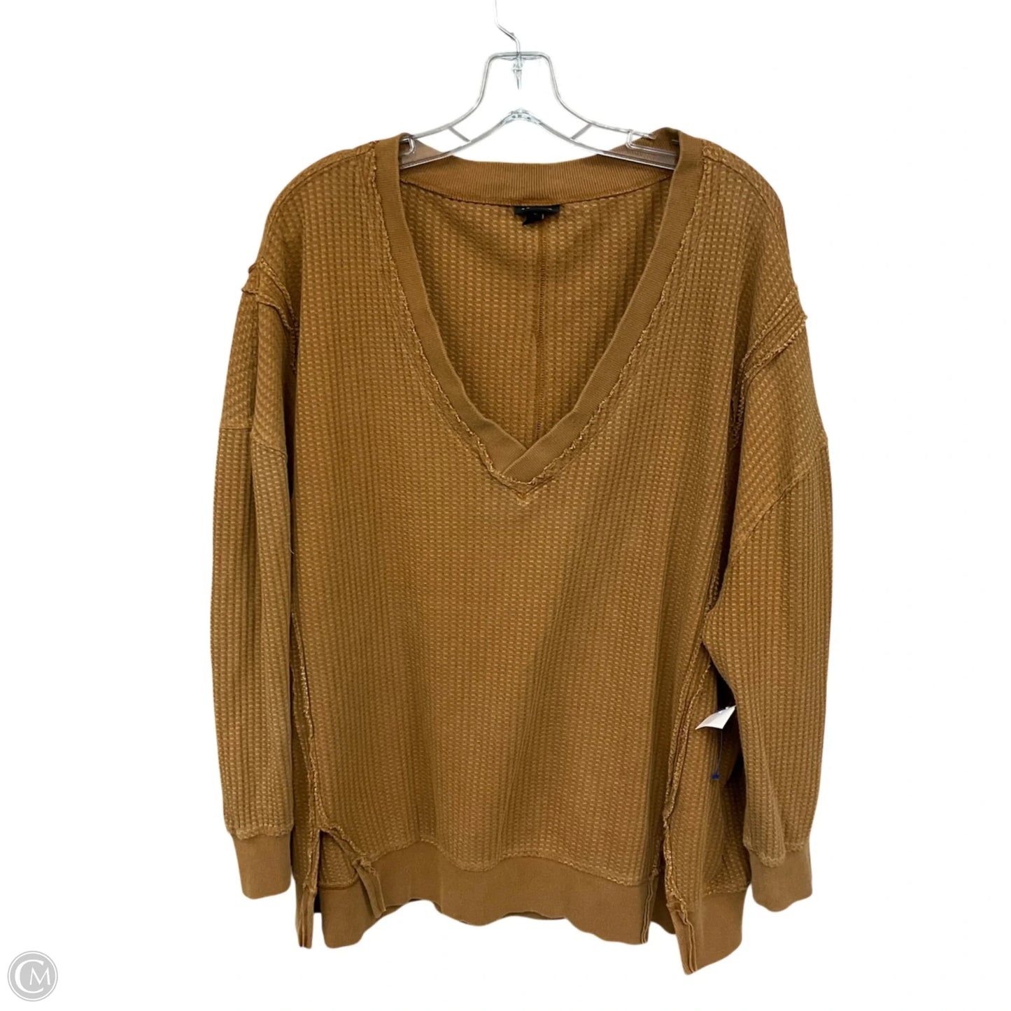 Top Long Sleeve Basic By Torrid In Brown, Size: L