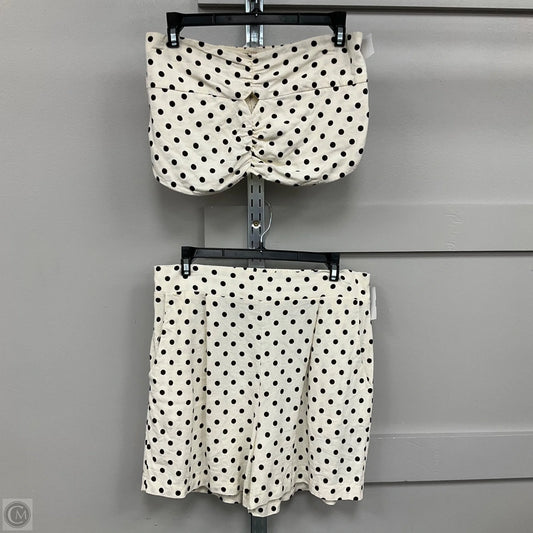 Top 2pc Short Sleeve By Monteau In Polkadot Pattern, Size: Xl
