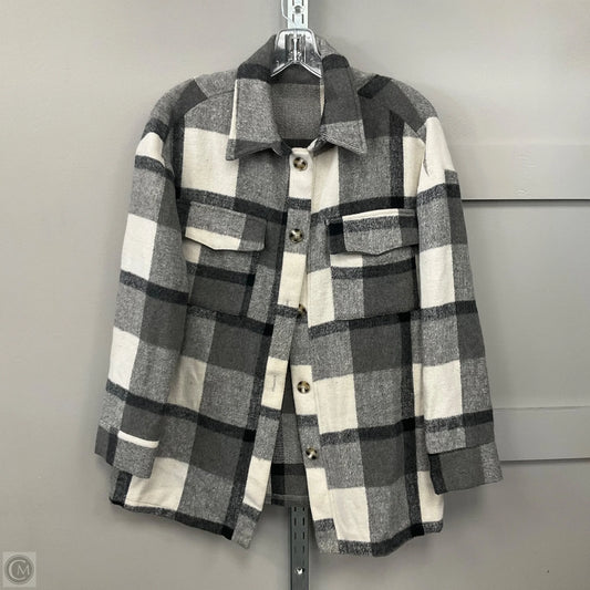 Jacket Shirt By Shein In Plaid Pattern, Size: S