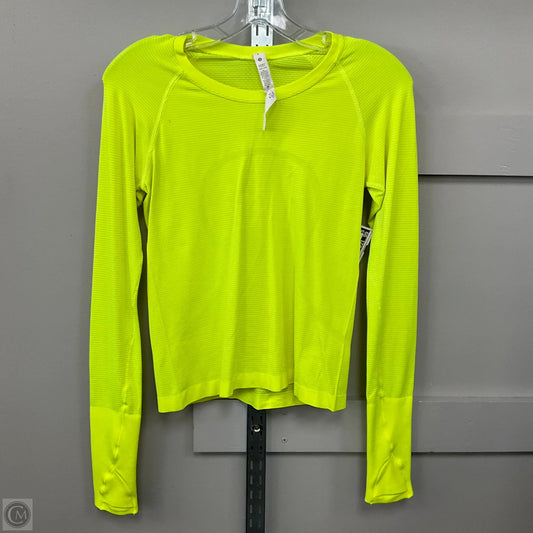 Athletic Top Long Sleeve Crewneck By Lululemon In Yellow, Size: 6