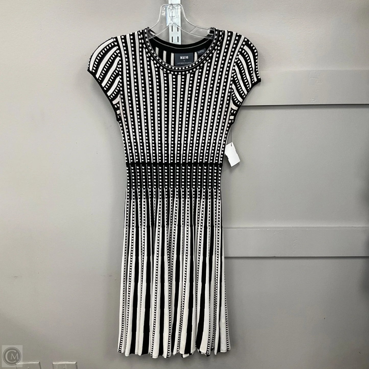 Dress Casual Midi By Maeve In Black & White, Size: Xs
