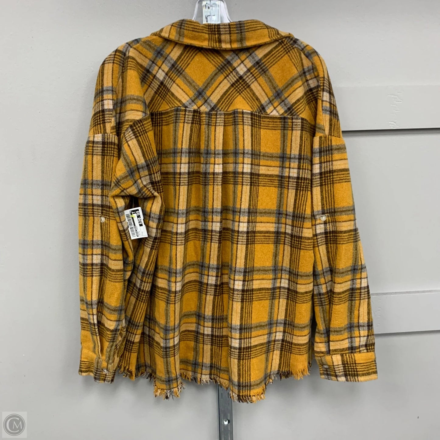 Jacket Shirt By White Birch In Yellow, Size: L