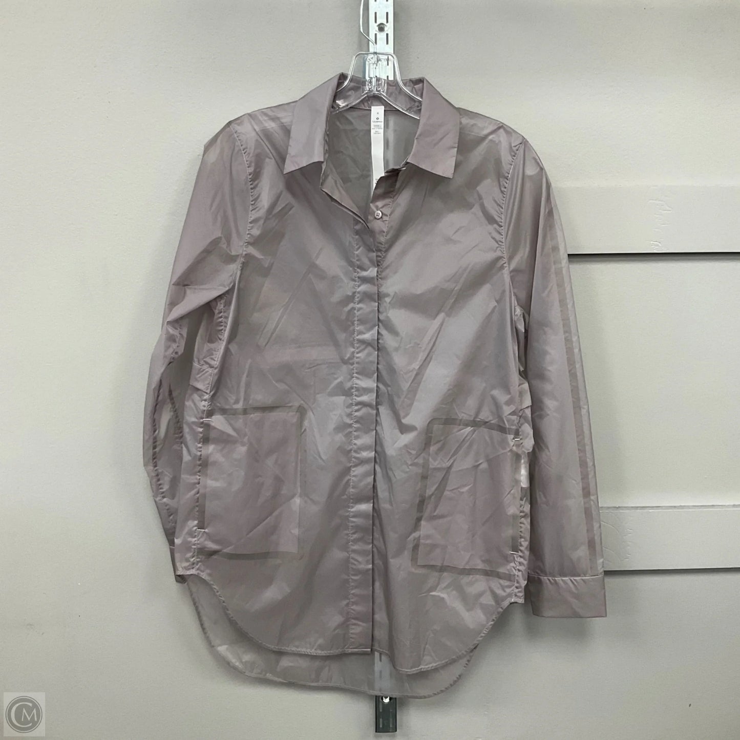 Hazy Sky Shirt Jacket By Lululemon In Grey, Size: 4