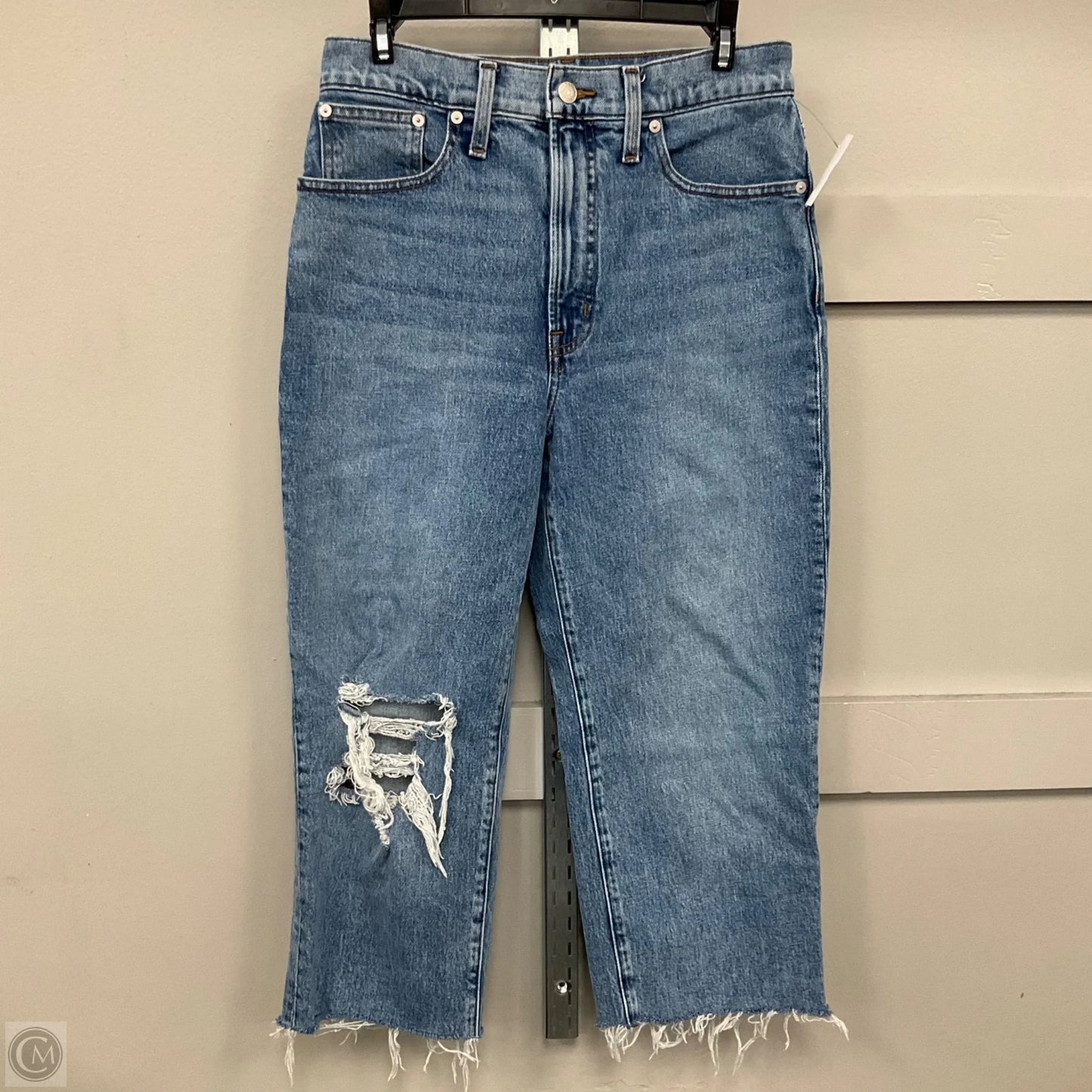 Jeans Cropped Straight By Madewell In Blue Denim, Size: 6