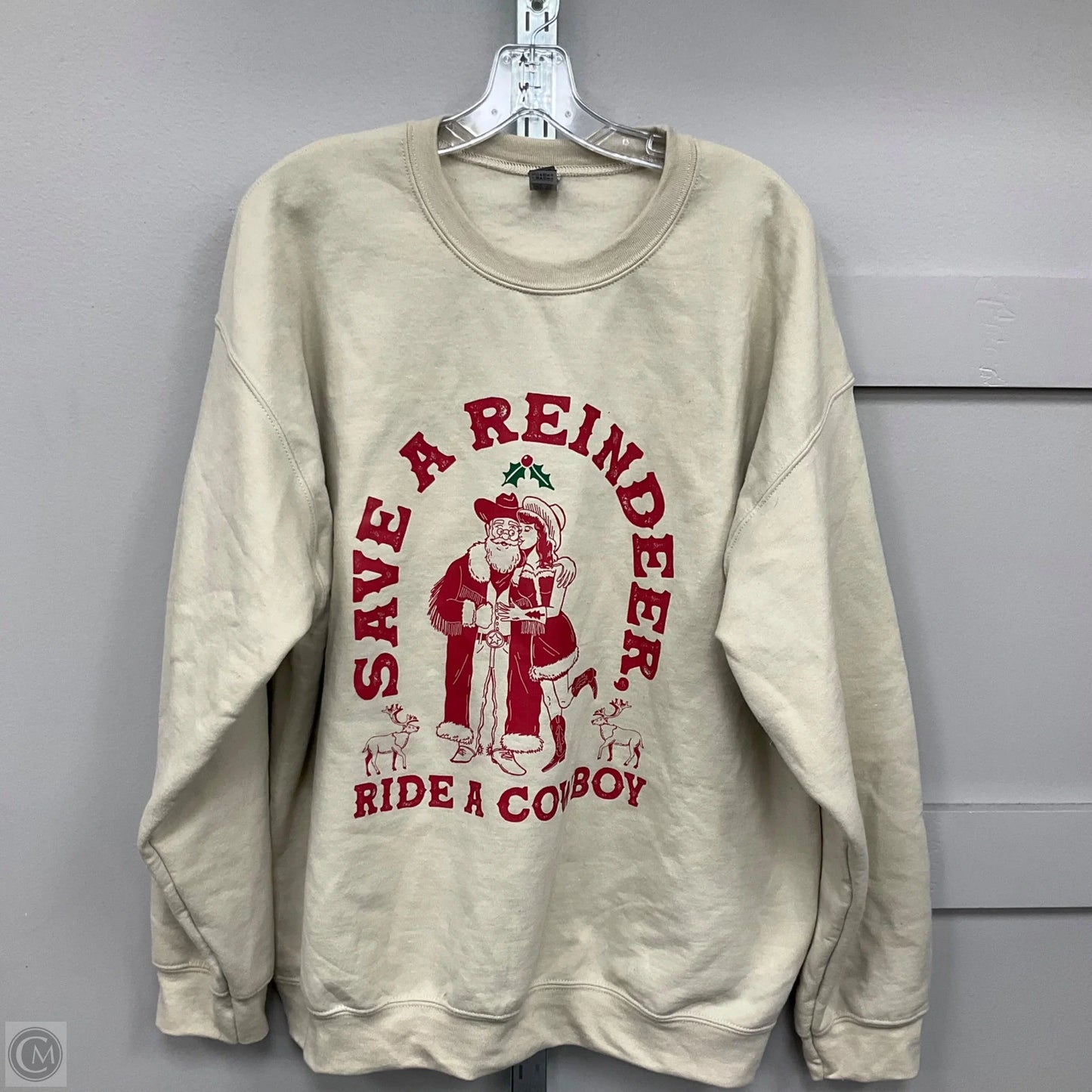 Sweatshirt Crewneck By Gildan In Beige, Size: Xl