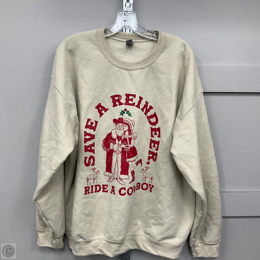Sweatshirt Crewneck By Gildan In Beige, Size: Xl