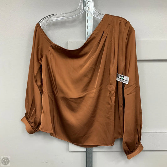 Asymmetrical Top Long Sleeve By Astr In Brown, Size: S