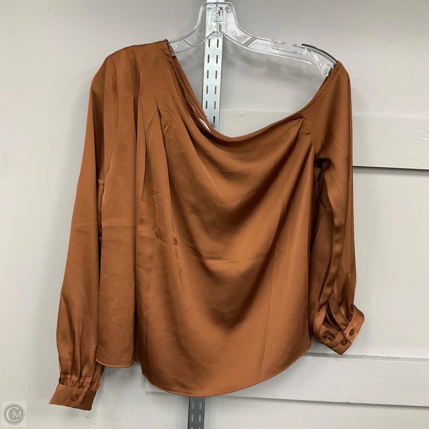 Asymmetrical Top Long Sleeve By Astr In Brown, Size: S