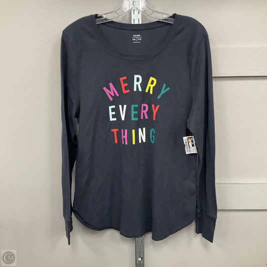 Top Long Sleeve Basic By Old Navy In Blue & Brown, Size: Xxl