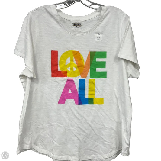 Top Short Sleeve Basic By Old Navy In White, Size: Xl