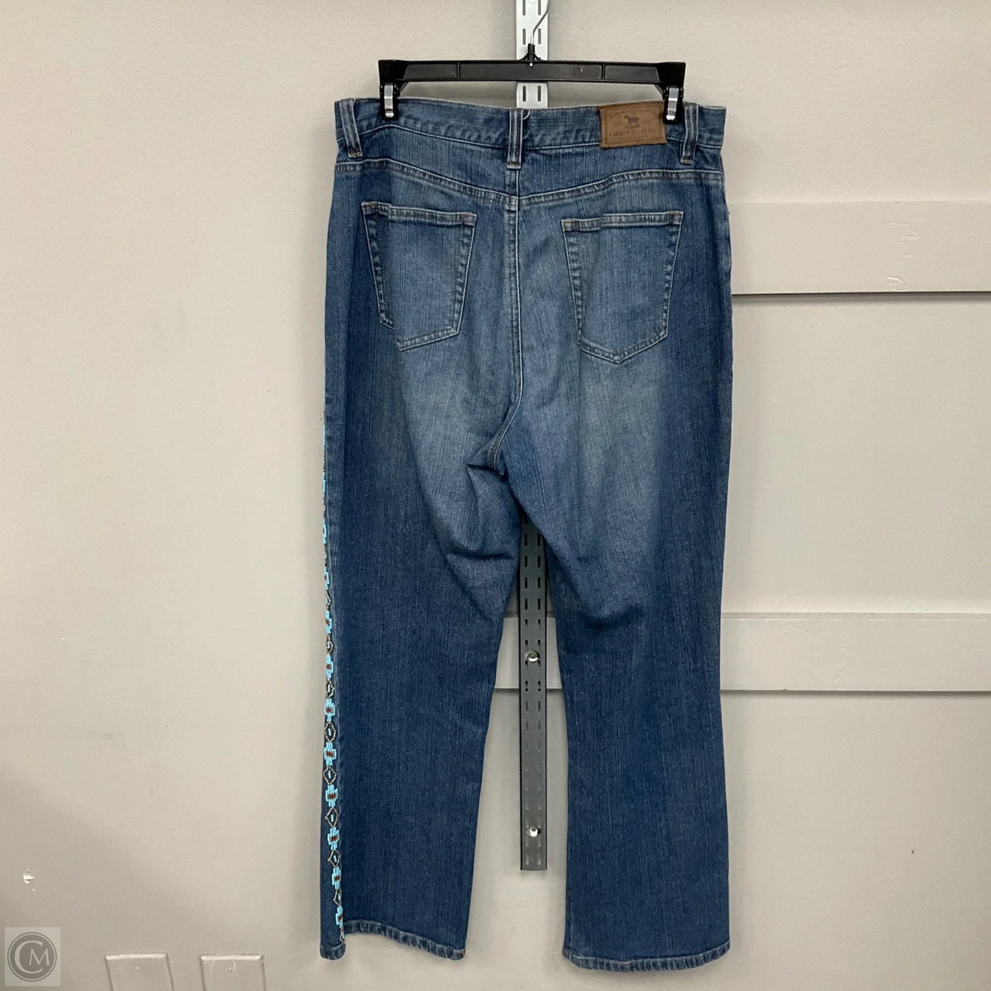 Jeans Straight By Lauren By Ralph Lauren In Blue Denim, Size: 8