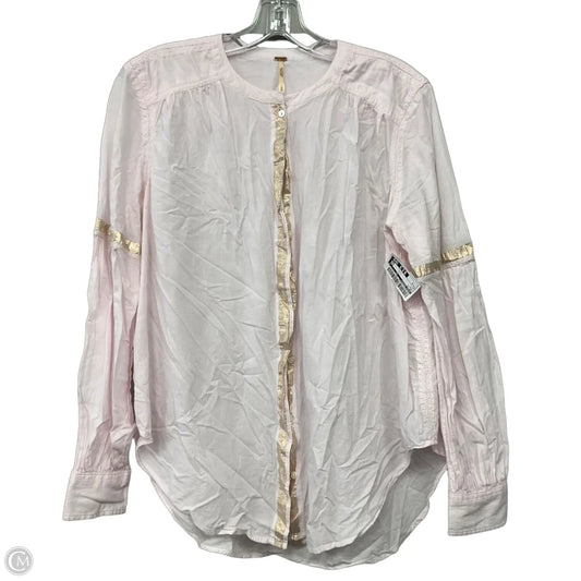 Top Long Sleeve By Free People In Pink, Size: S
