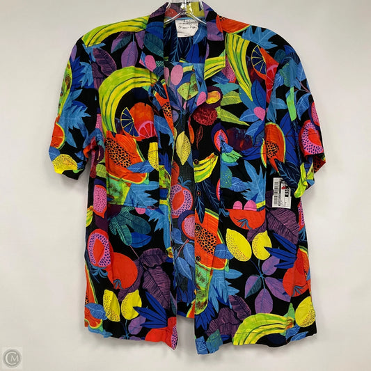 Top Short Sleeve By Anthropologie In Multi-colored, Size: M
