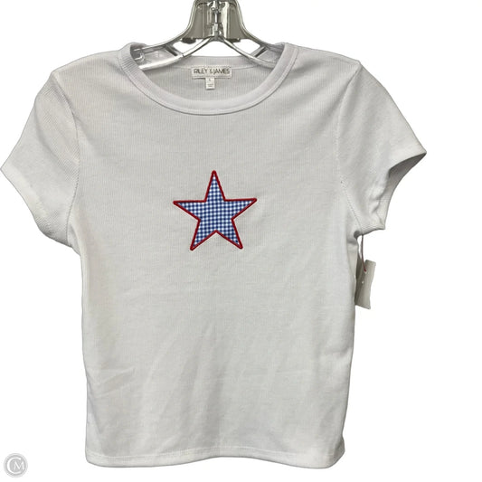 Top Short Sleeve Basic By Clothes Mentor In White, Size: L