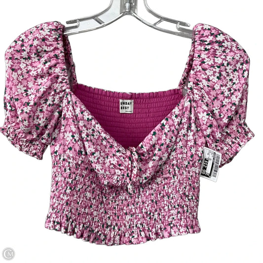 Top Short Sleeve By Sunday Best In Pink, Size: Xs