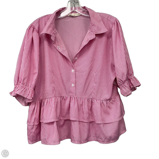 Top 3/4 Sleeve By Clothes Mentor In Pink, Size: L