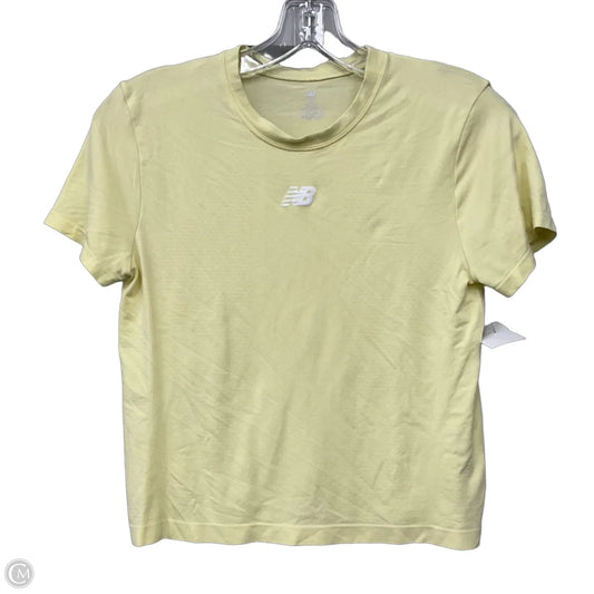 Athletic Top Short Sleeve By New Balance In Yellow, Size: S