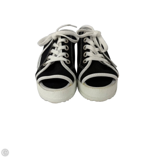 Sandals Heels Block By Cmc In Black & White, Size: 6