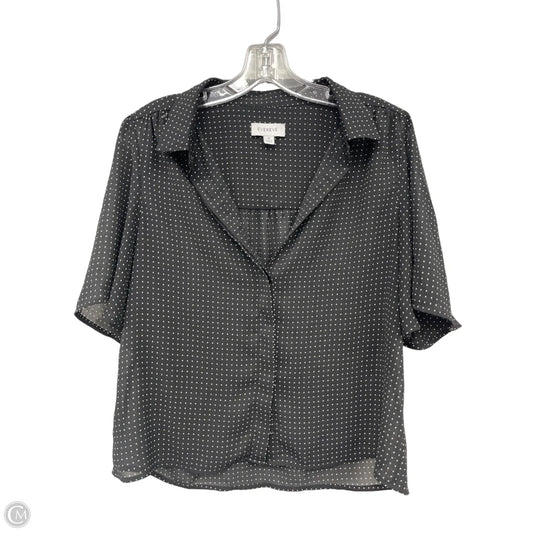 Top Short Sleeve By Evereve In Sheer Polkadot Pattern, Size: M