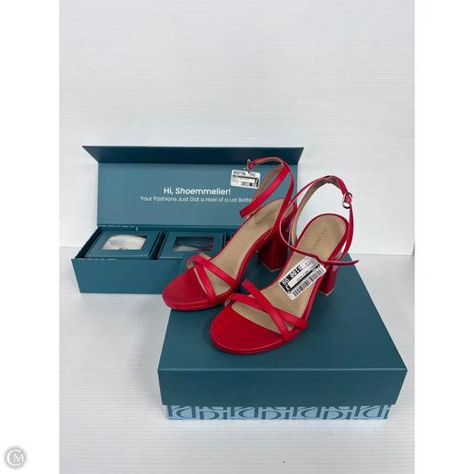 Sandals Heels Block By Cmc In Red, Size: 7.5