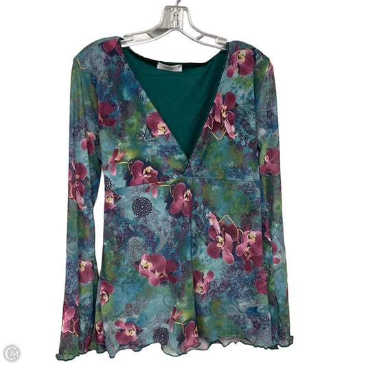 Top Long Sleeve By Cme In Floral Print, Size: Xl