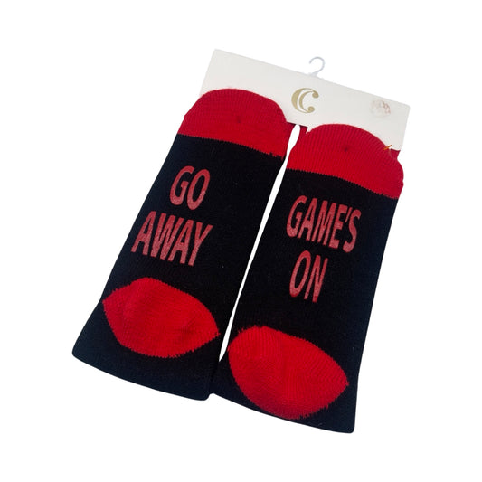 Game Day Red & Black Slipper Socks By Clothes Mentor
