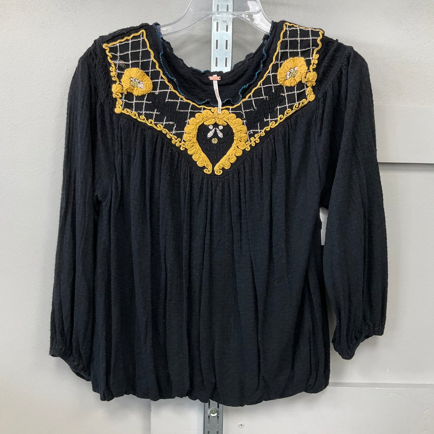 Blouse Long Sleeve By Free People In Black, Size: Xs