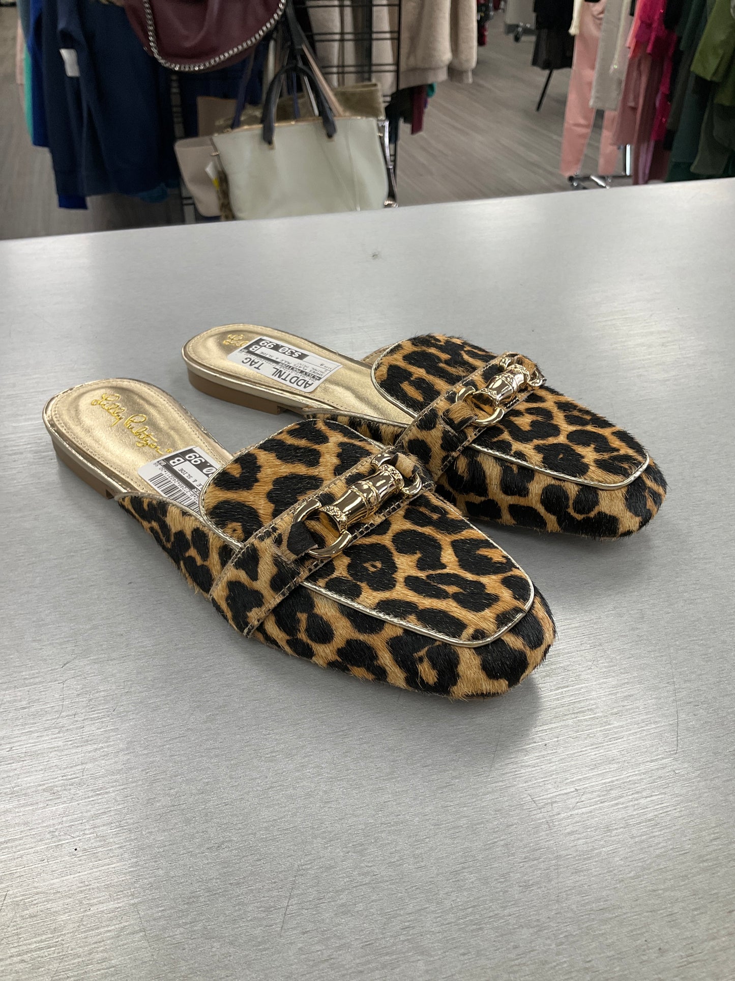 Shoes Flats Mule & Slide By Lilly Pulitzer In Animal Print, Size: 9