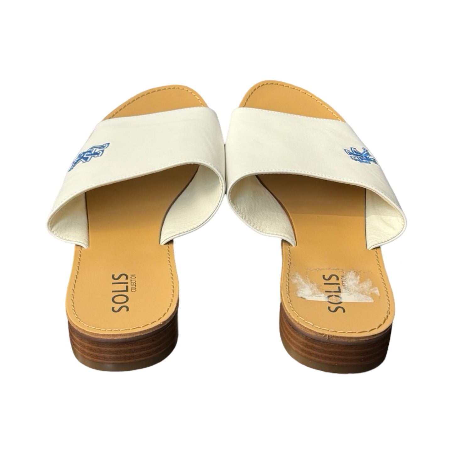 University of Kentucky Cream & White Sandals Flats Solis, Size 11