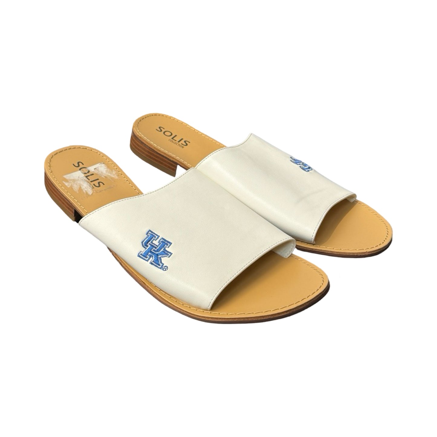 University of Kentucky Cream & White Sandals Flats Solis, Size 11