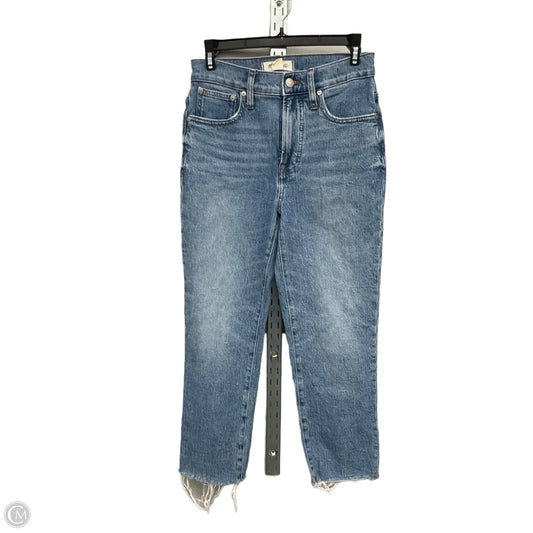 Jeans Straight By Madewell In Blue Denim, Size: 0p