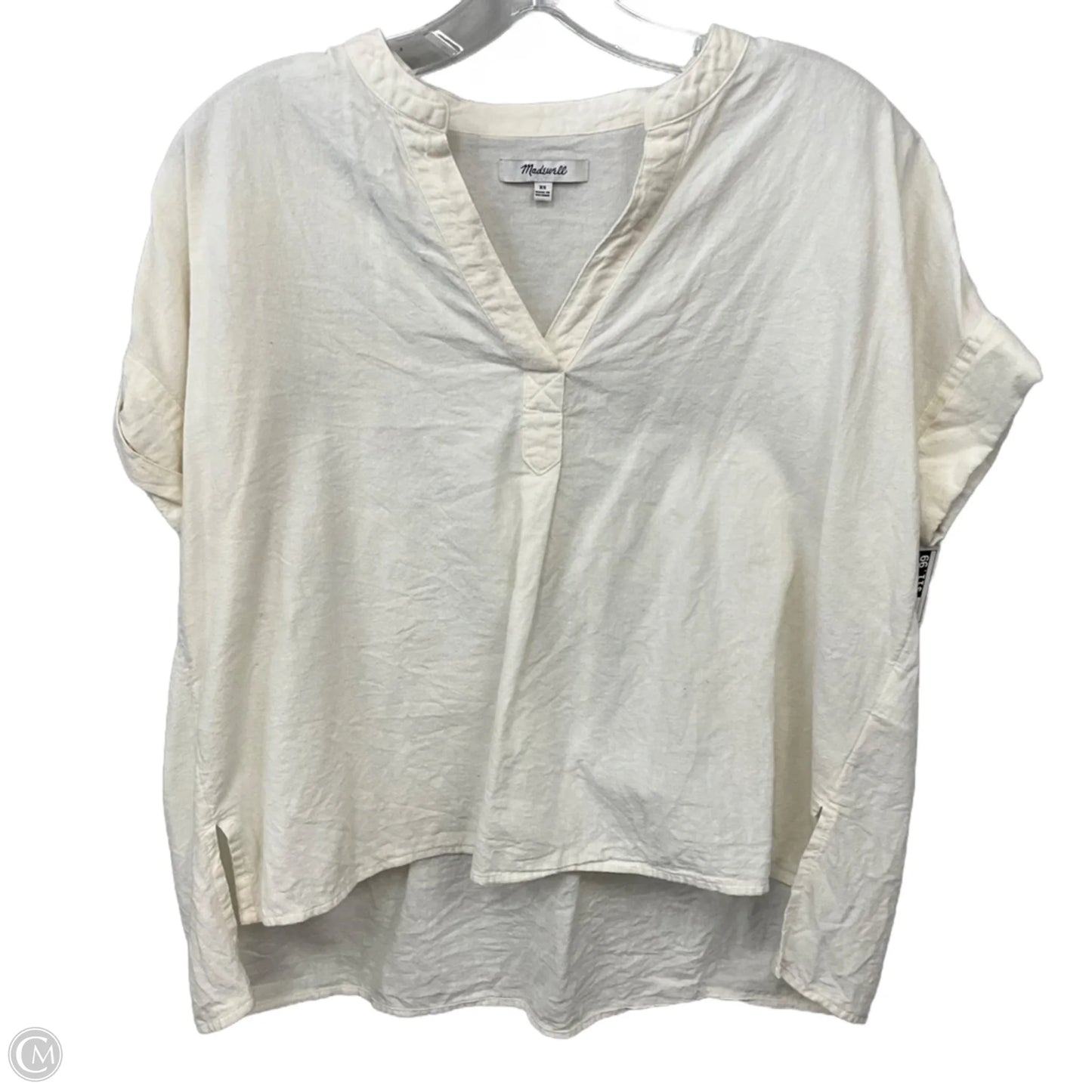 Top Short Sleeve By Madewell In Cream, Size: Xs