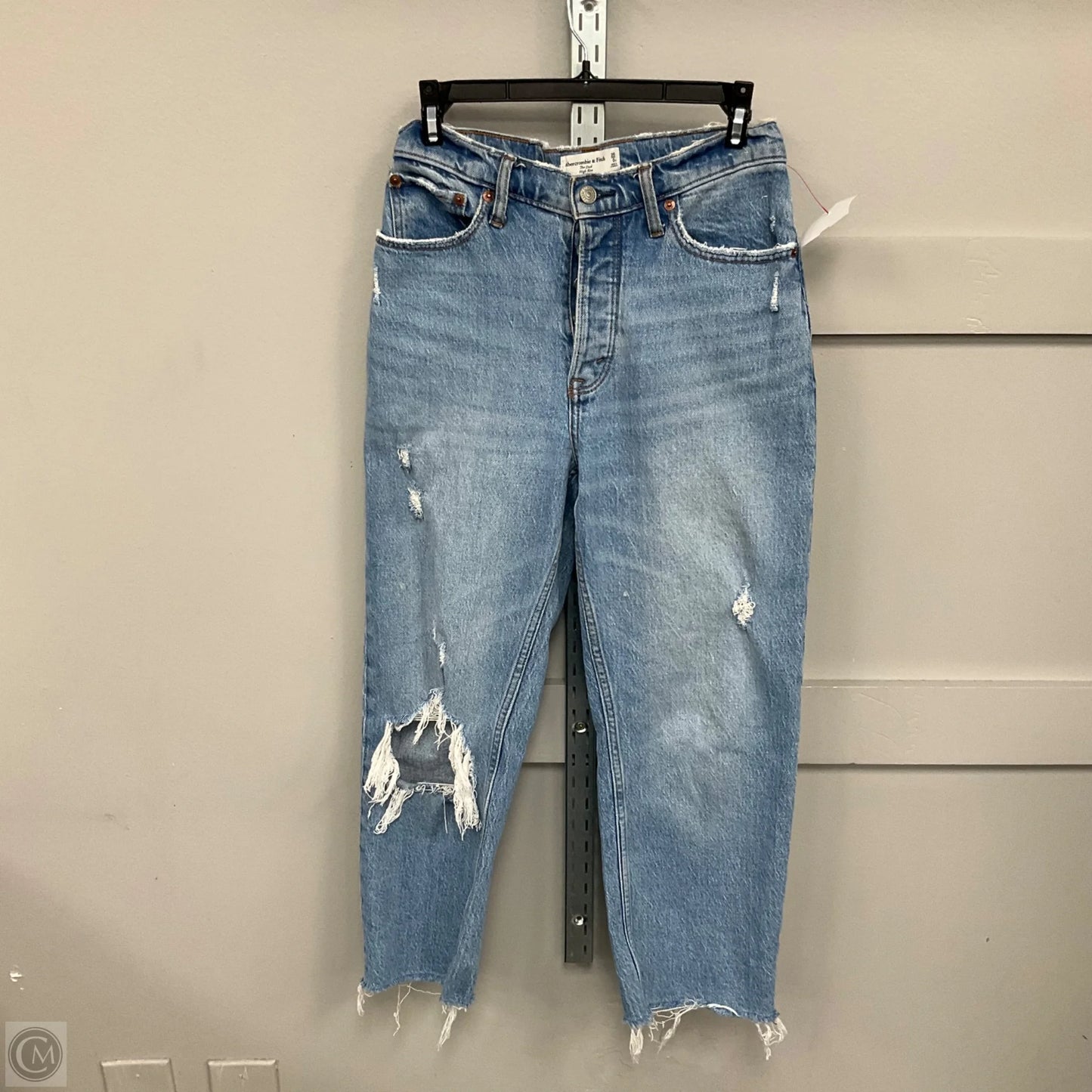 Jeans Straight By Abercrombie And Fitch In Blue Denim, Size: 0
