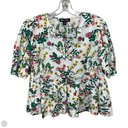 Top Short Sleeve By Nautica In Floral Print, Size: S