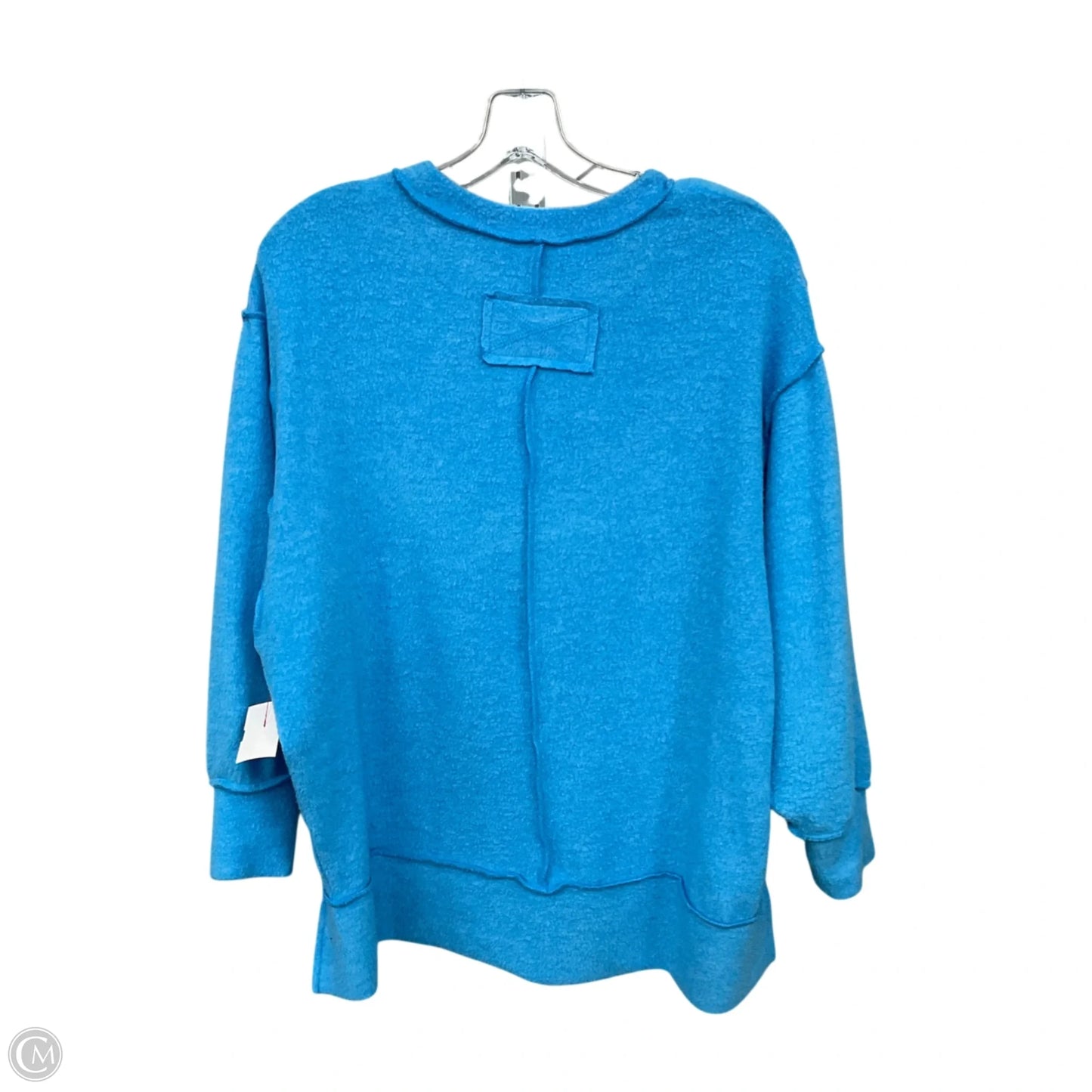 Top Long Sleeve Basic By Zenana In Blue, Size: M