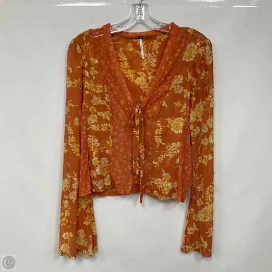 Top Long Sleeve By Free People In Orange, Size: M
