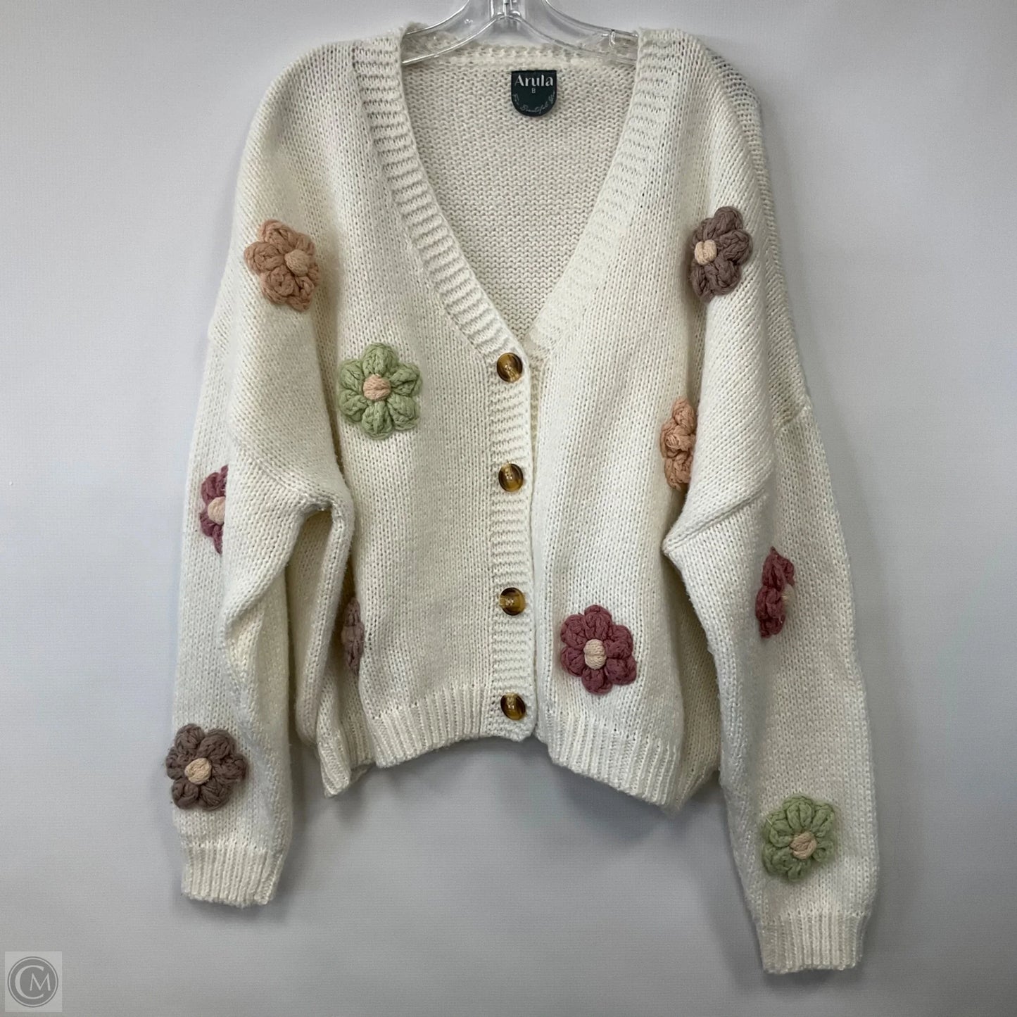 Cardigan By Arula In Cream, Size: 2x