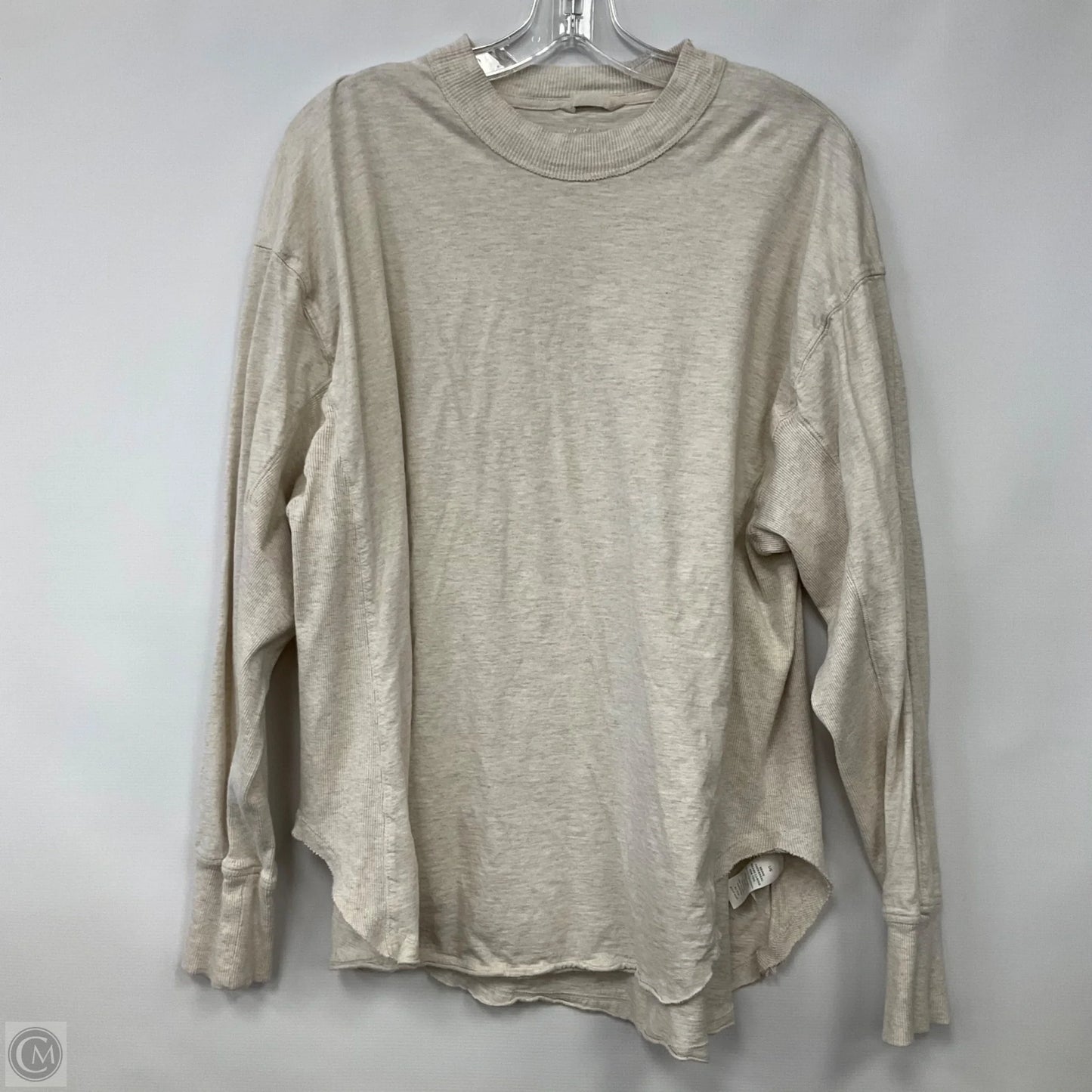 Top Long Sleeve Basic By Aerie In Tan, Size: L