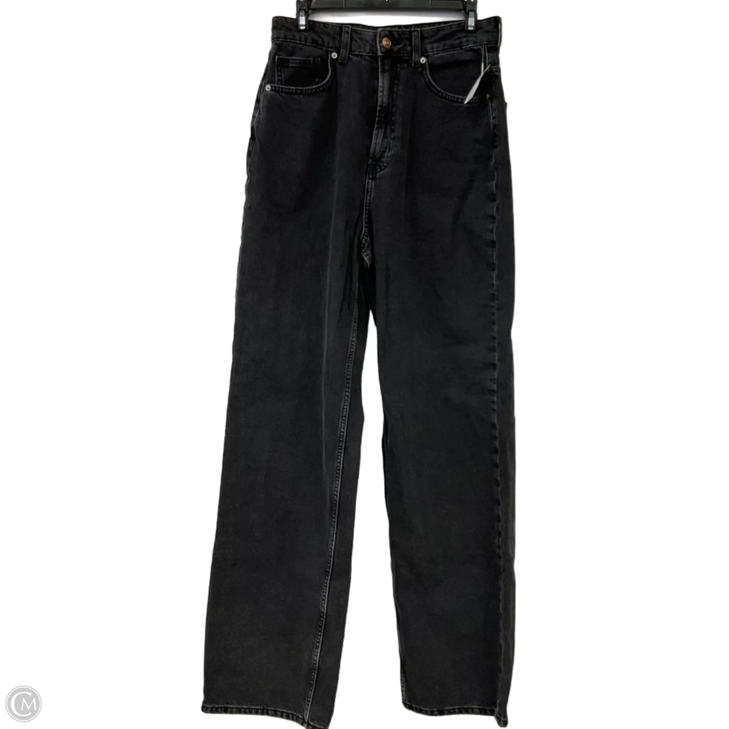 Jeans Wide Leg By Divided In Black Denim, Size: 6