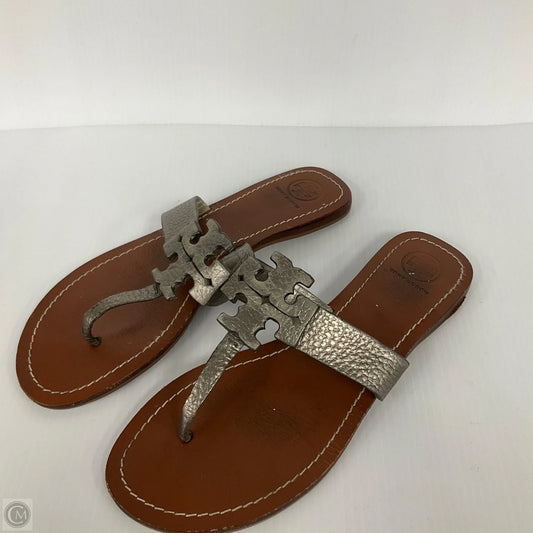 Sandals Designer By Tory Burch In Silver, Size: 8.5